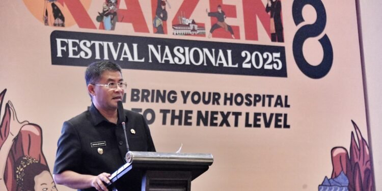 Wagub Erwan Setiawan saat membuka acara Kaizen Festival Nasional 2025 di El Hotel Kota Bandung, Kamis (19/6/2025).